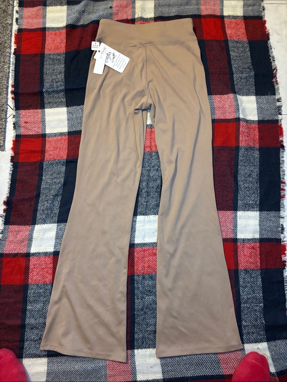 Women's High-Rise Beige Jeggings - Flared Fit